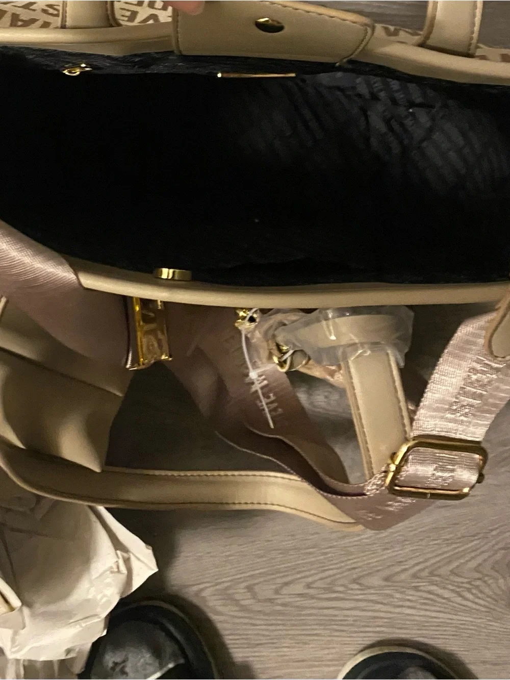 Steve Madden Tan Logo Tote Bag